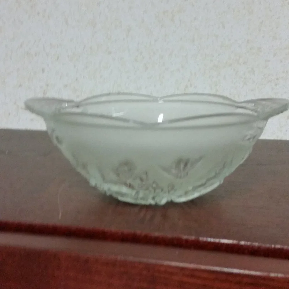 Vintage frosted crystal vase